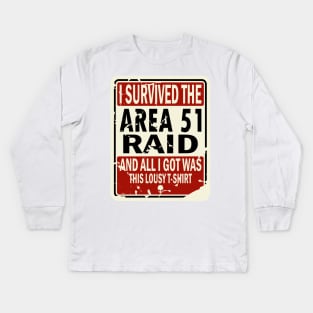 I Survived The Area 51 Raid Kids Long Sleeve T-Shirt